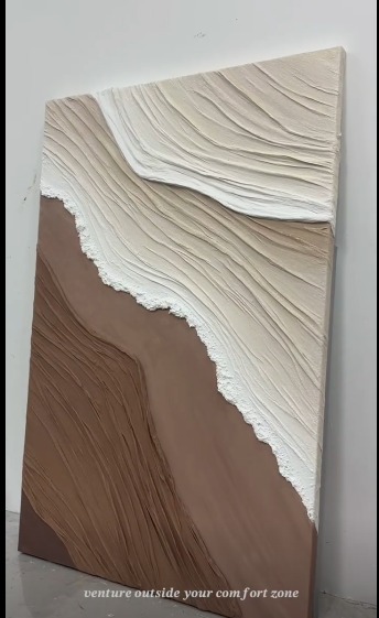 Mural 3D Paisaje Arena en masa escultórica — ROBLE AZUL Uruguay. Residencial premium en Montevideo.